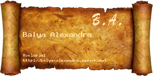 Balya Alexandra névjegykártya