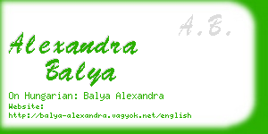 alexandra balya business card